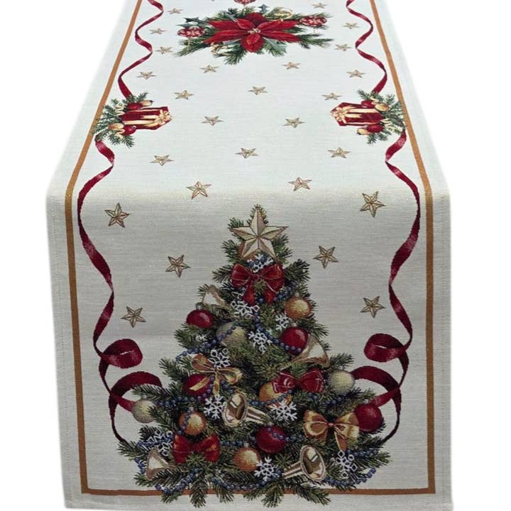 Christmas Tree Lurex Runner in Gobelin for wholesale by Lunaria Lab