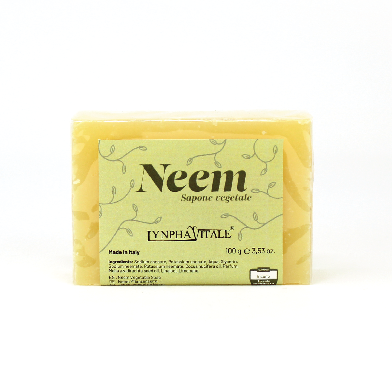 Herborea srl – sabonete sólido por atacado – Sabonete de óleo de neem - 100 g0