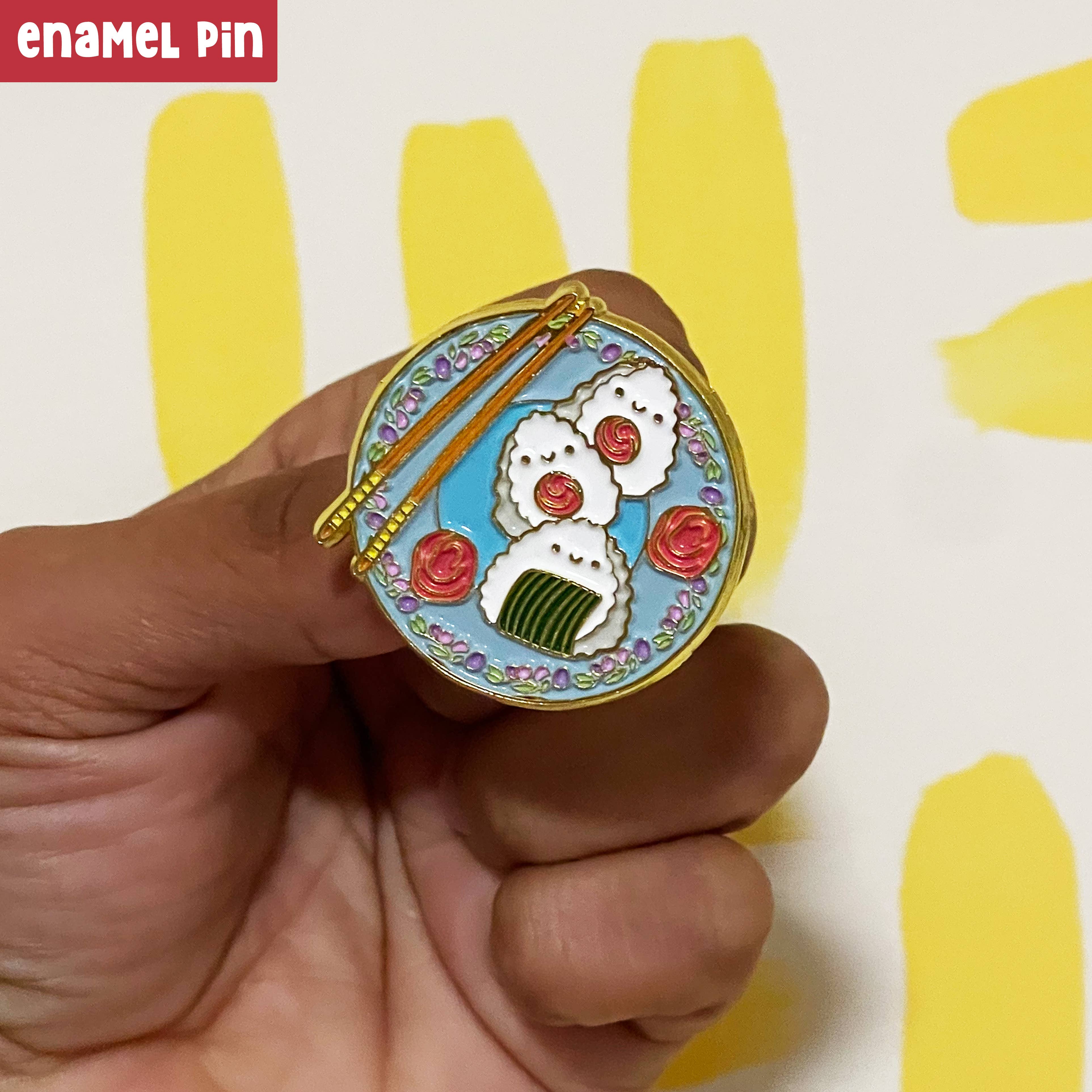 Neha Lee Designs - Wholesale Lapel Pin/Button - Kawaii onigiri sushi enamel pin4