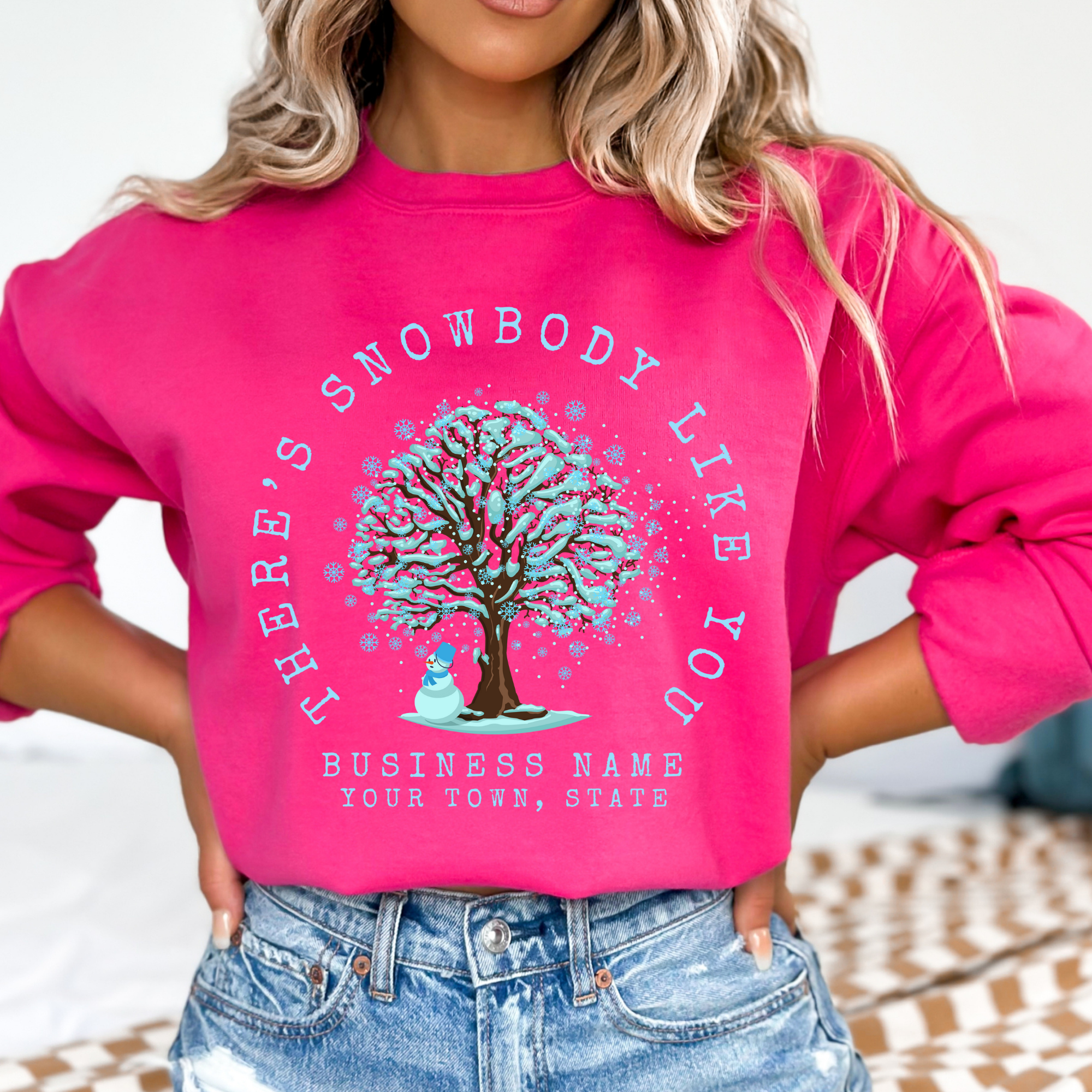 ATTA TOOD Wholesale - Wholesale Graphic Sweatshirt - Women's - Custom funny winter snowman graphic Christmas sweatshirt1