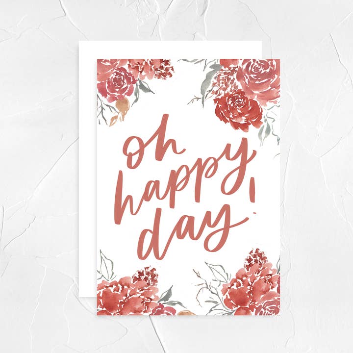 Oh Happy Day Greeting Card for wholesale by Haley Elizabeth Design