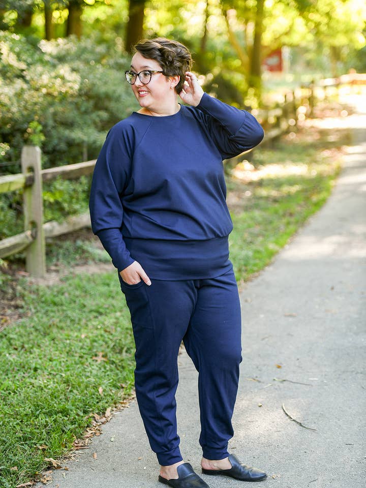 Knieriem Designs - Wholesale Knit Top - Women's - Rayon Crew Neck Ponte Top with Raglan Long Sleeves6