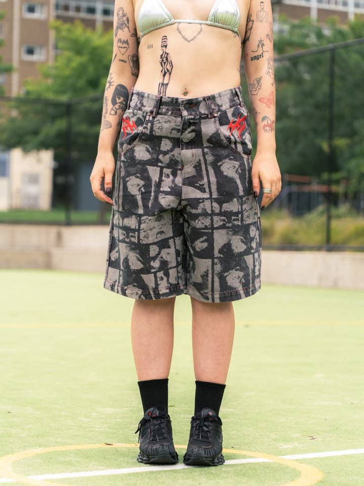 Billy Bones Club - Wholesale Shorts - Women's - Distort Denim Jorts - Washed Grey1