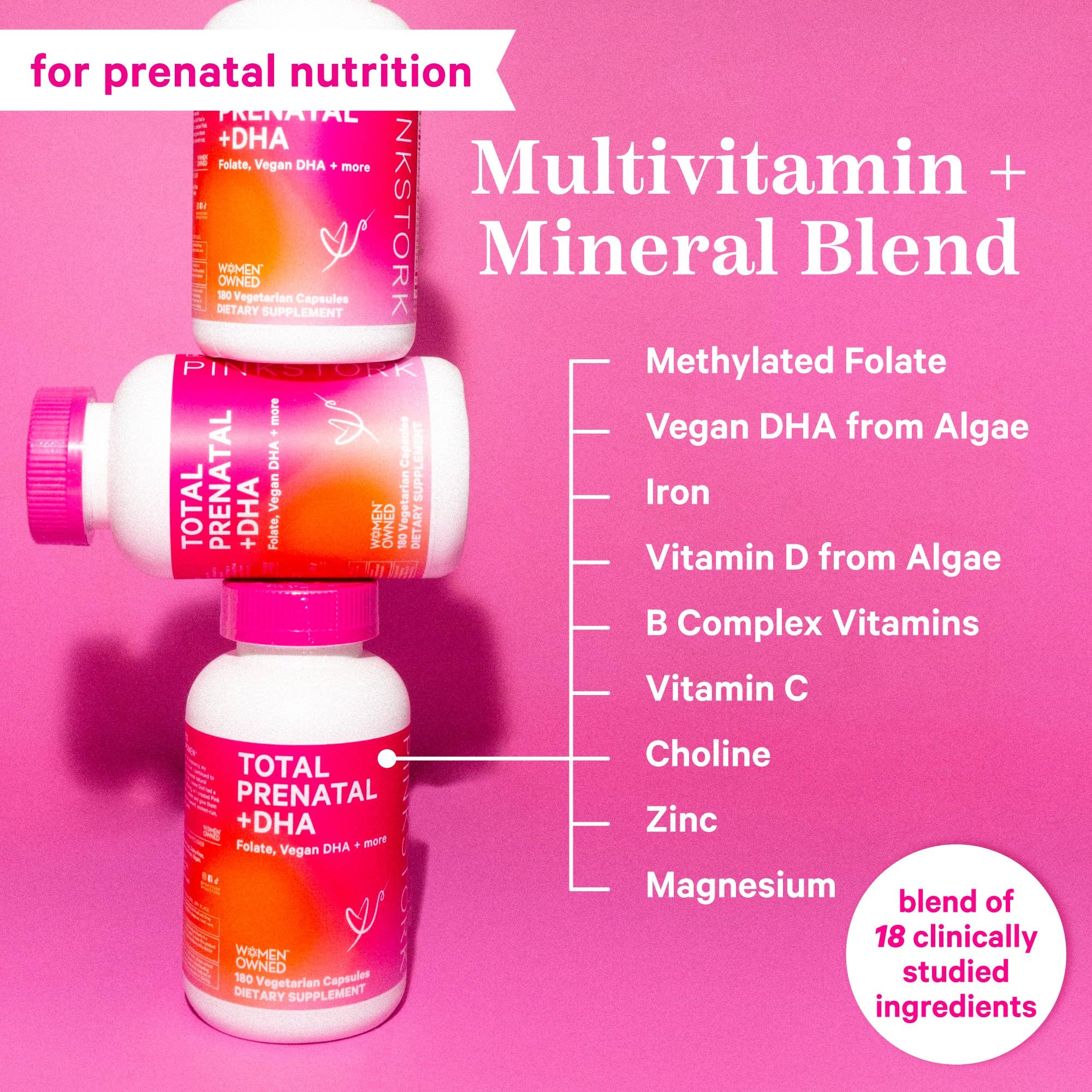 Pink Stork - Wholesale Pre-Natal Supplement - Maternity - Total Prenatal + DHA6