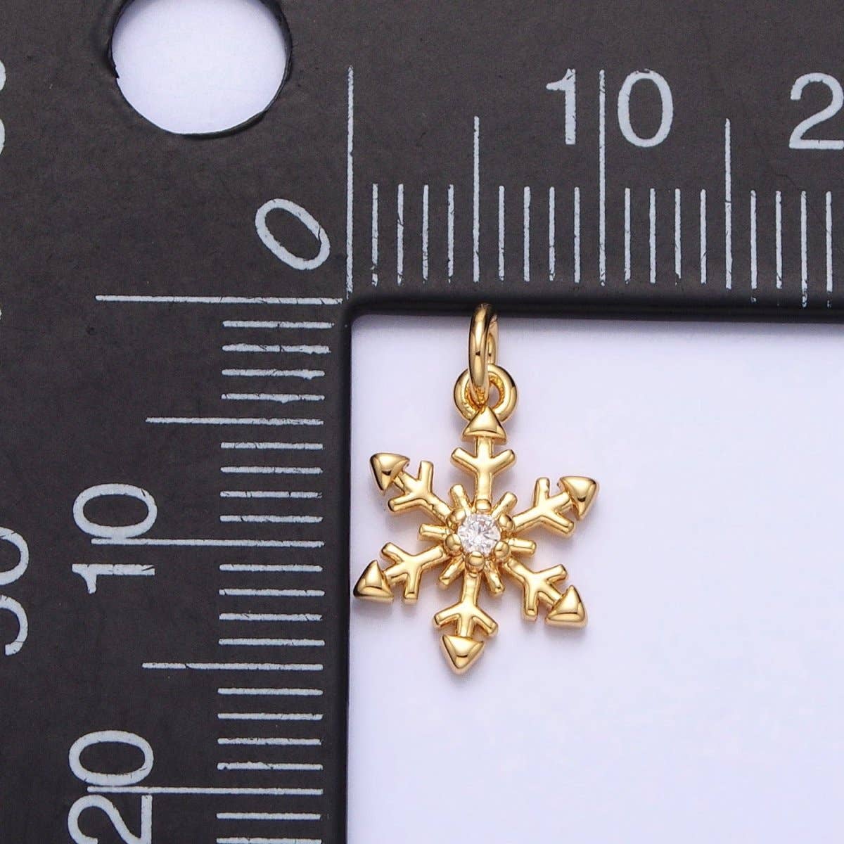 Aim Eternal - Wholesale Individual Charm/Pendant - Mini Gold plated Winter Cubic Snow Flake Charm Small Silver Snow Flake Pendant AC721 AC7223