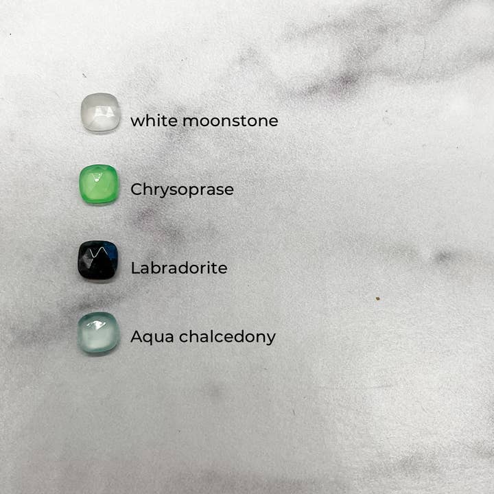 Cushion Gemstone Studs for wholesale by Simply Chic Jewelry