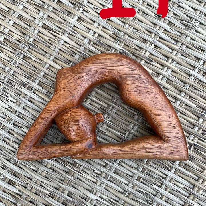 Ubud Glass - Wholesale Sculpture - Hand-Carved Wooden Yoga Poses Art - Serene and Spiritual Home Decor17