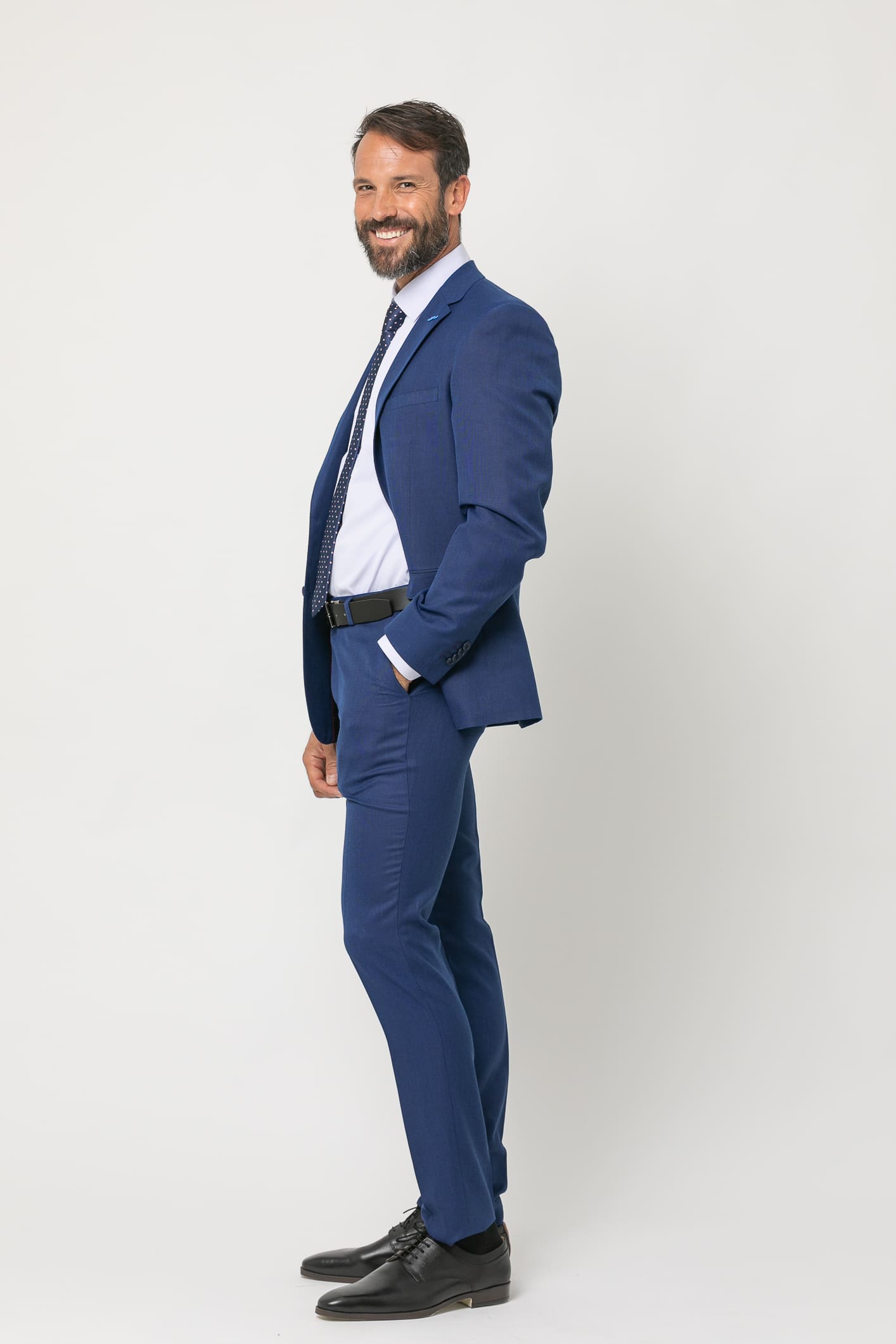 Ink Blue Slim Fit Suit False Plain with Elastane s/ grus for wholesale on Faire9