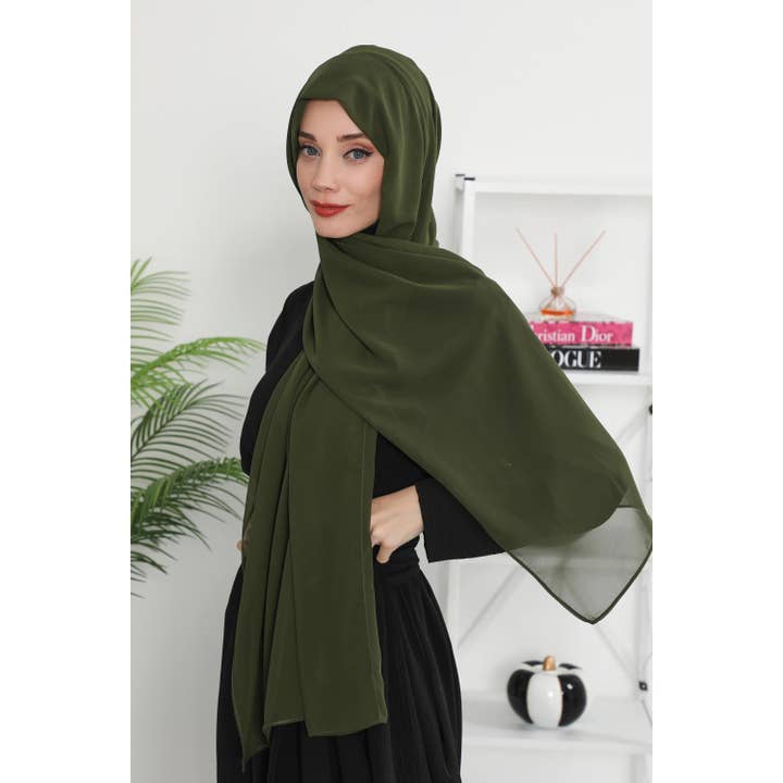 Aisha's Design - Wholesale Hijab – Women’s - Instant Chiffon Shawl Headscarf for Women with Cotton Bonnet Chiffon Turban Cap, Ready-to-Wear Soft Chiffon Shawl Instant Hijab Wrap,PS-4679