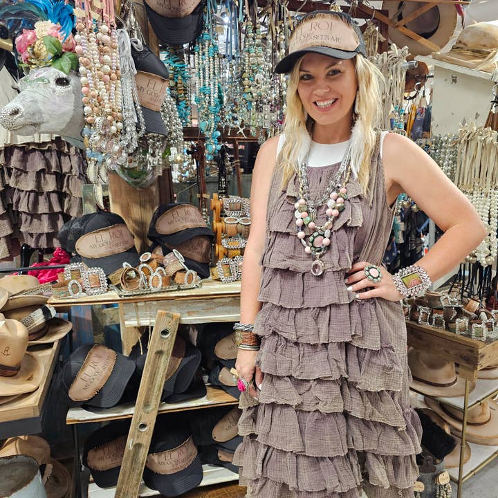 A Rare Bird Shop - Wholesale Dress - Women's - Burlap Linen Ruffle Dress