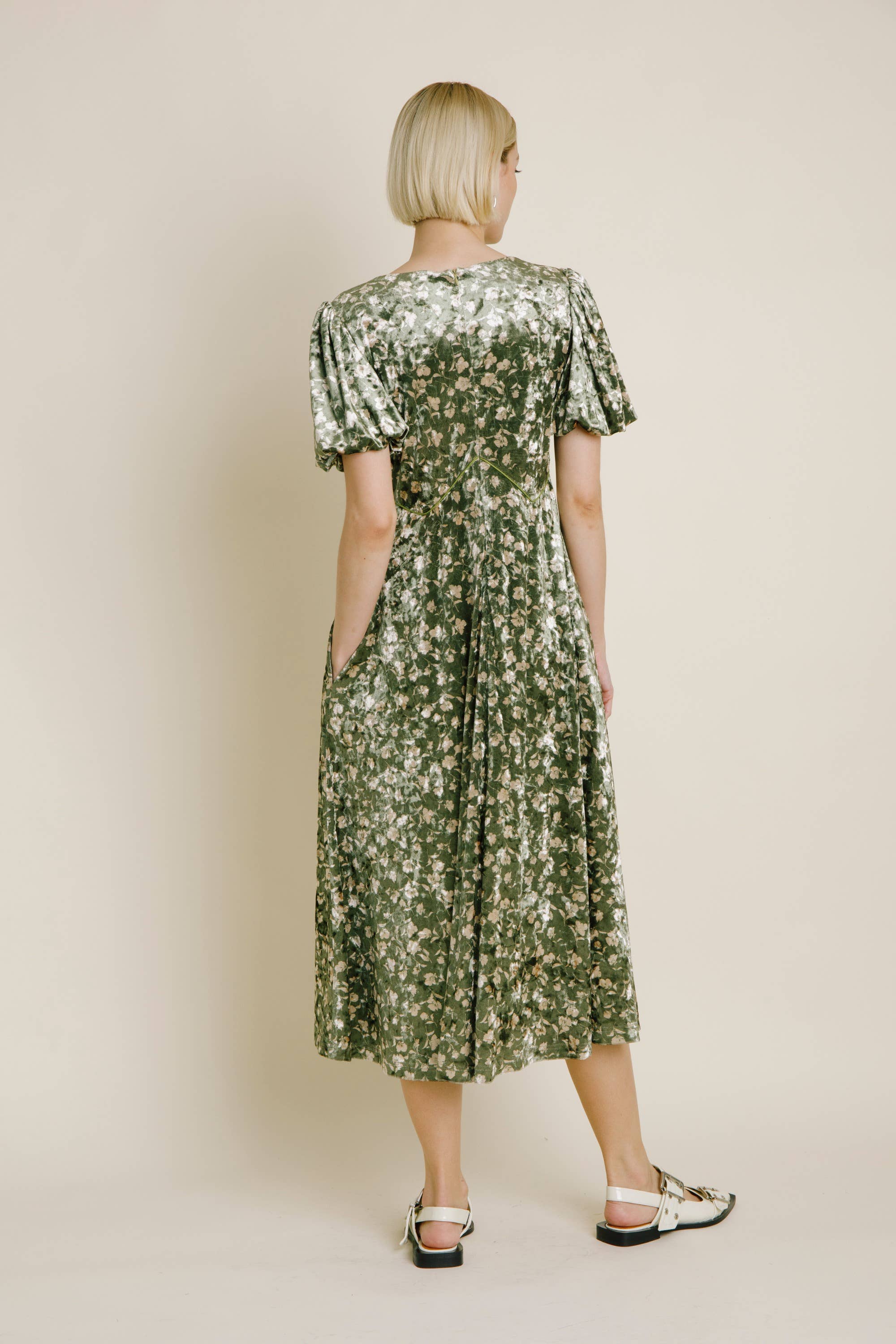 Aureum - Wholesale Dress - Women's - AD1754 - VELVET MIDI DRESS W/ CORDING6