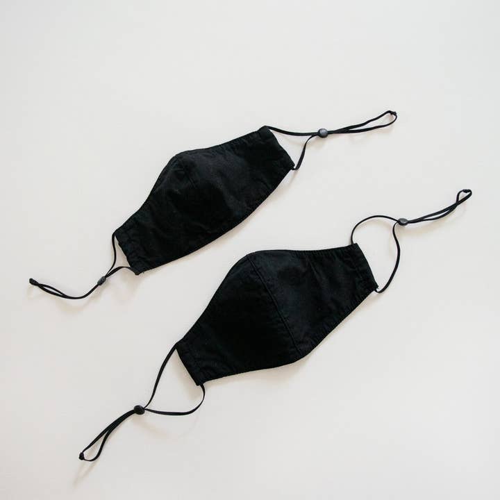 Primness - Vente Masques jetables non médicaux - Masque facial réutilisable - Lot de deux - Noir