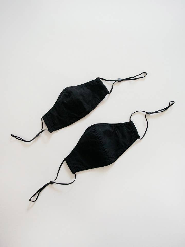 Masque facial réutilisable - Lot de deux - Noir pour la vente par Primness