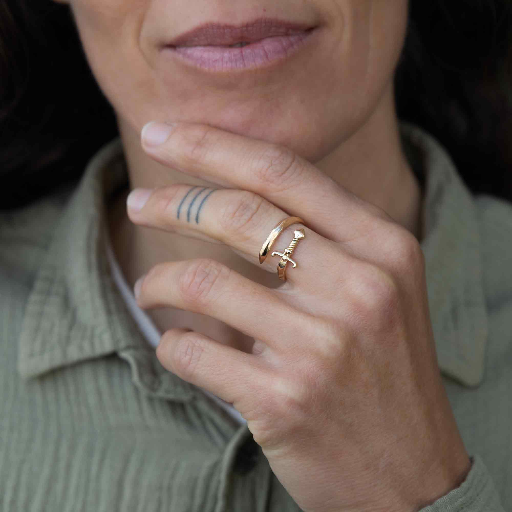 Nina Designs - Wholesale Cocktail/Statement Ring - Sword Bypass Ring1