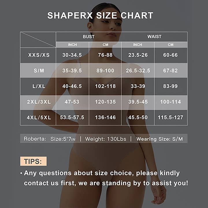 SHAPERX - Wholesale Shapewear - Women's - SHAPERX Bodysuit for Women Tummy Control Shapewear Seamless Sculpt Body Shaper with Removable Pads