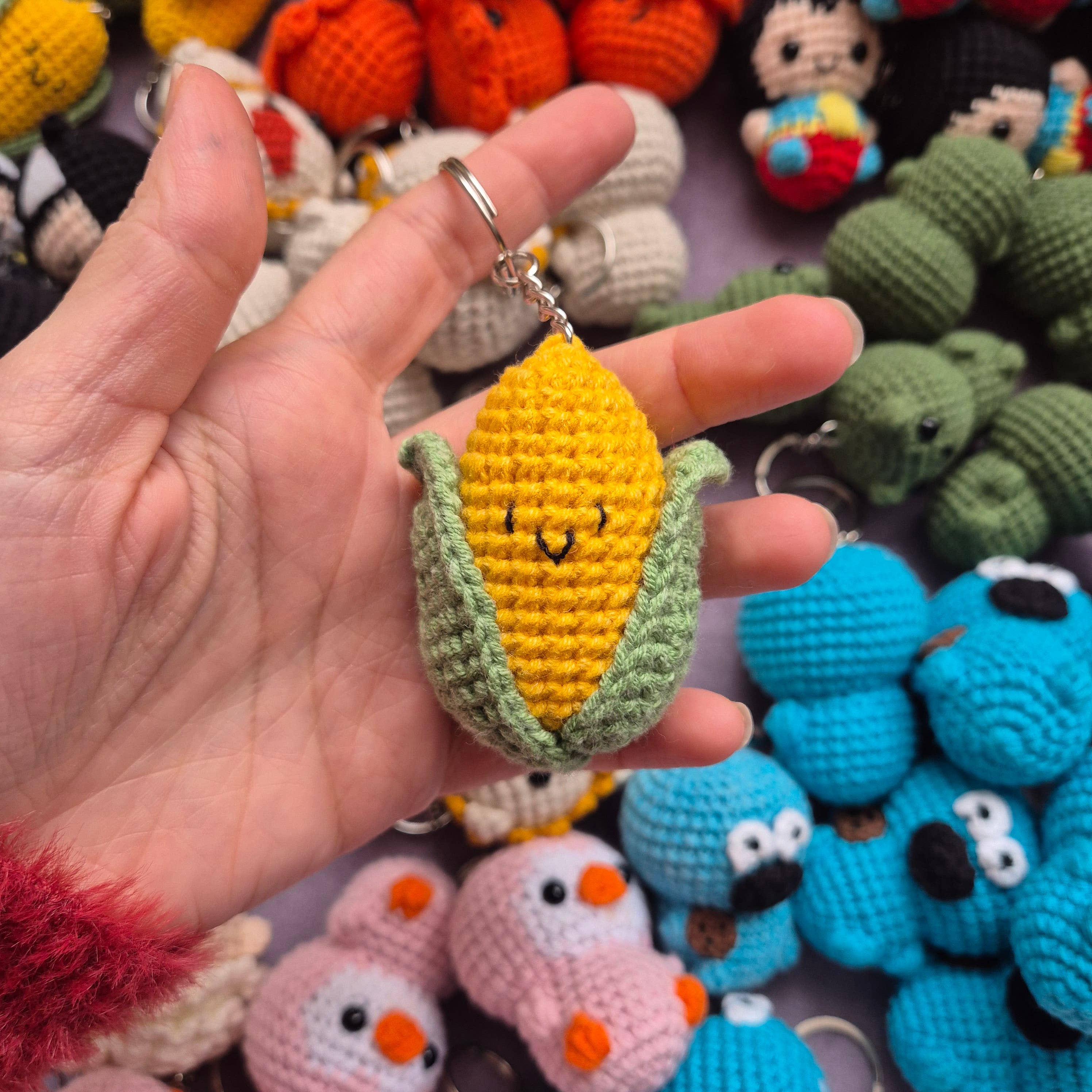 despinacrafting – Porta-chaves - Unissexo por atacado – Chaveiro Amigurumi de Crochê em tamanho de dedo, Brinquedo de Pelúcia0