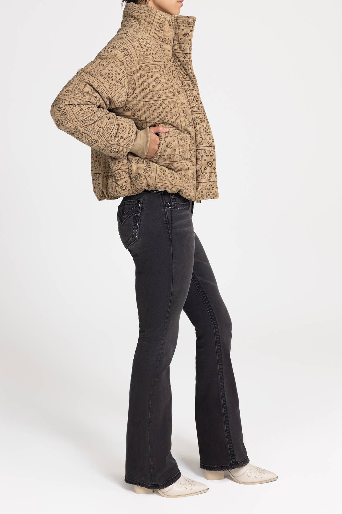 Miss Me - Wholesale Puffer Jacket - Women's - MJ0820L- CORDUROY PUFFER JACKET4