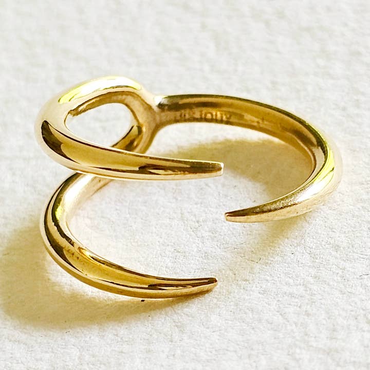 Bisjoux - Wholesale Band/Stacked Ring - Brass ring triple spike wrap talon collection1