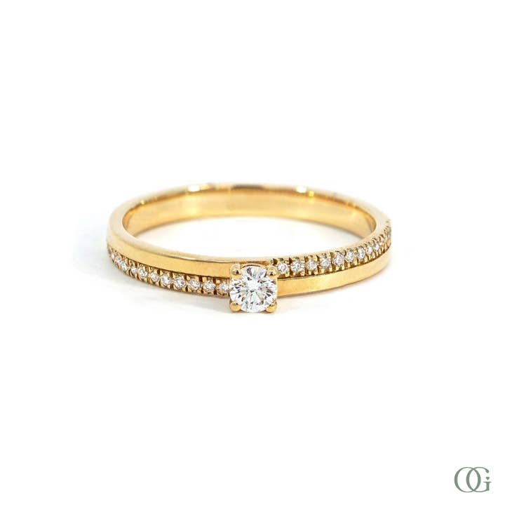 Center Stone and Double Style Ring (0.22 CTW) for wholesale by Orchid Gems Fine Jewelry