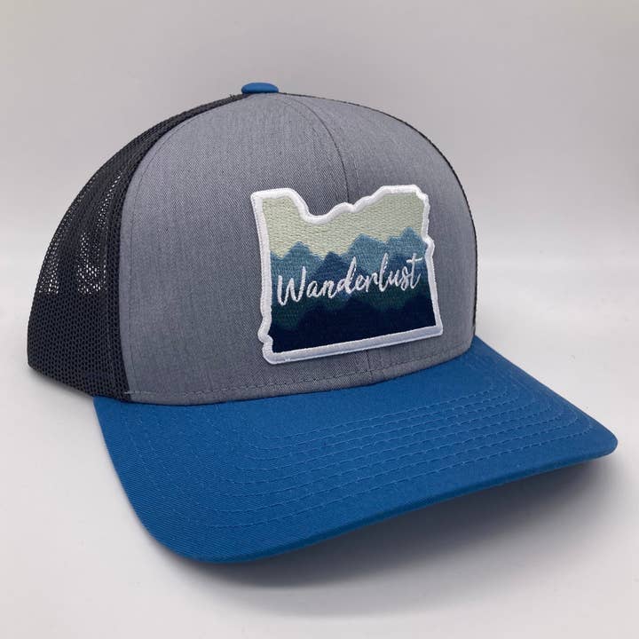 Tree City Stickers - Vente Casquette de camionneur – unisexe - Wanderlust - Oregon - Casquette de camionneur (2 couleurs au choix)