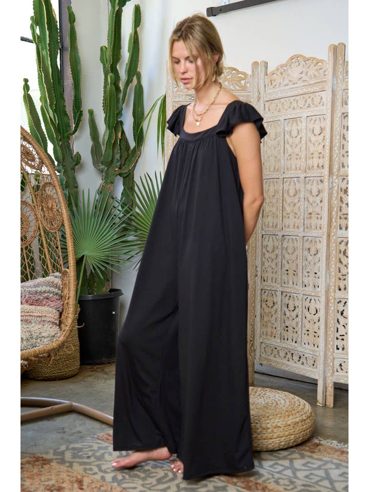 JADE BY JANE - Wholesale Jumpsuit - Women's - Ruffle Knit Maxi Jumpsuit KRJ8050-18