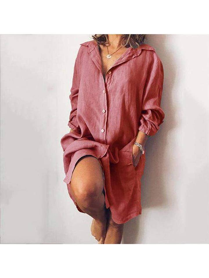 Queen Fashion – wholesale Klänning - Dam – basklänning med knäppning och knäppning