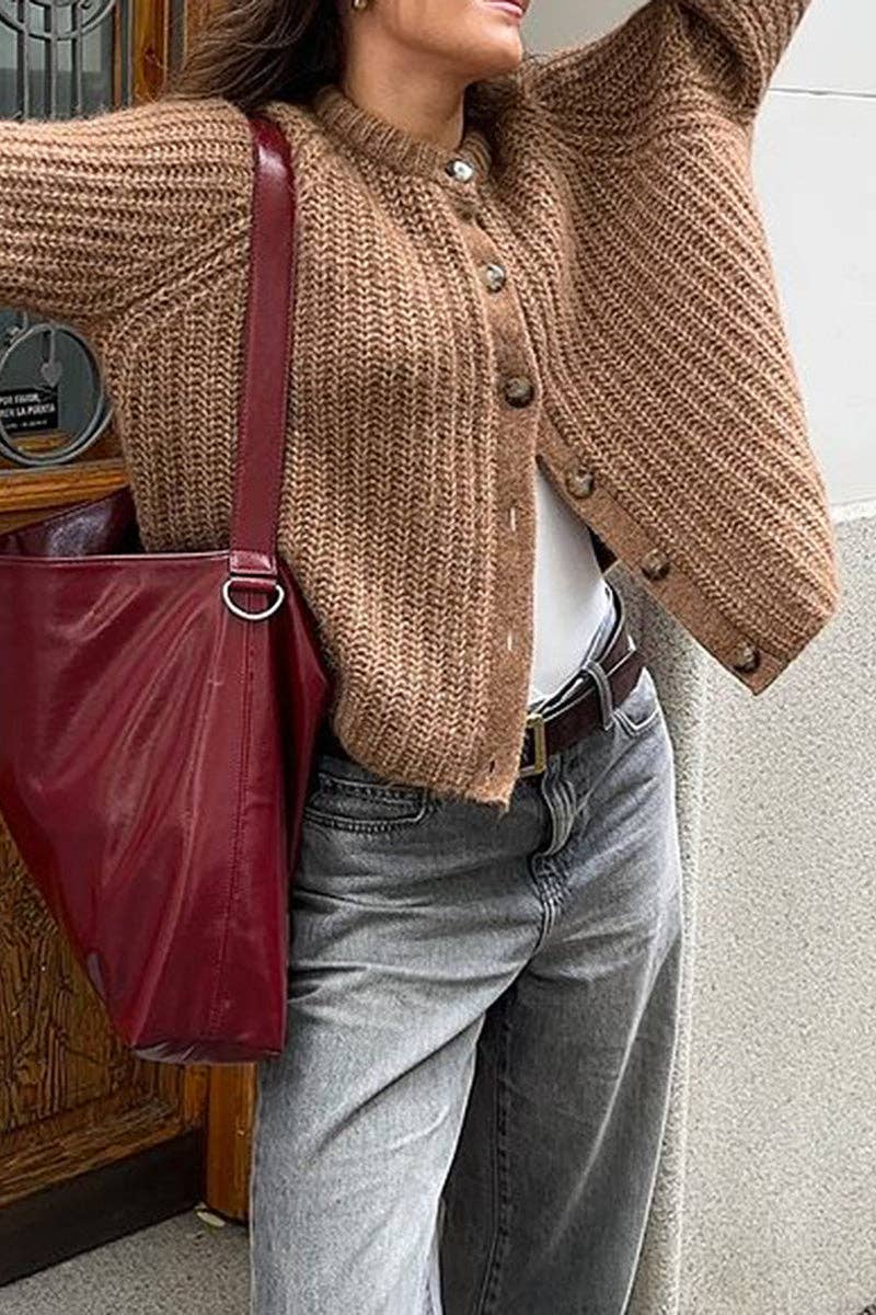 Mccolin - Wholesale Cardigan - Women's - Cozy Button-Up Knitted Cardigan7