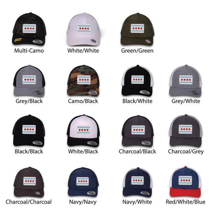 Cotton Mule - Wholesale Trucker Hat - Unisex - Chicago Flag Patch Trucker Hat13