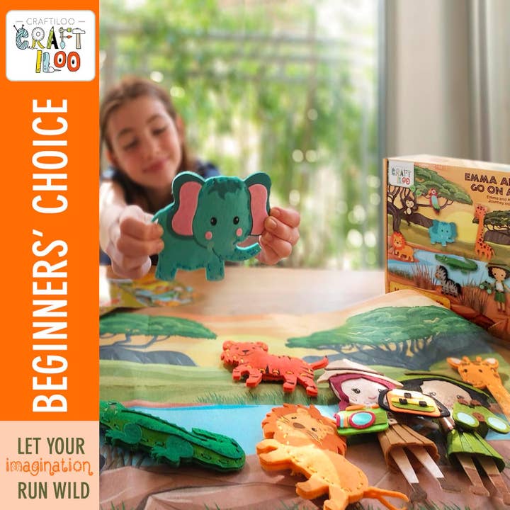Craftiloo - Venta al por mayor Kits de costura - Kit de Costura Safari para Niños