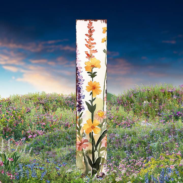 TX USA Corporation - Wholesale Garden/Lawn Stake - Summer Wildflowers Wooden Garden Stake Sign – Outdoor Floral Yard Décor | UV Print | Farmhouse Style | Multiple Sizes Available