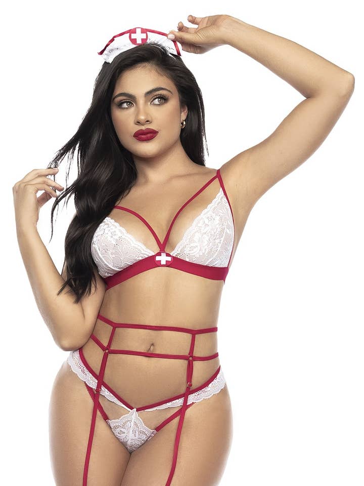 Sexy Krankenschwester Kostüm 4-teilig -MAL60002COS für den Großhandel von Mapalé