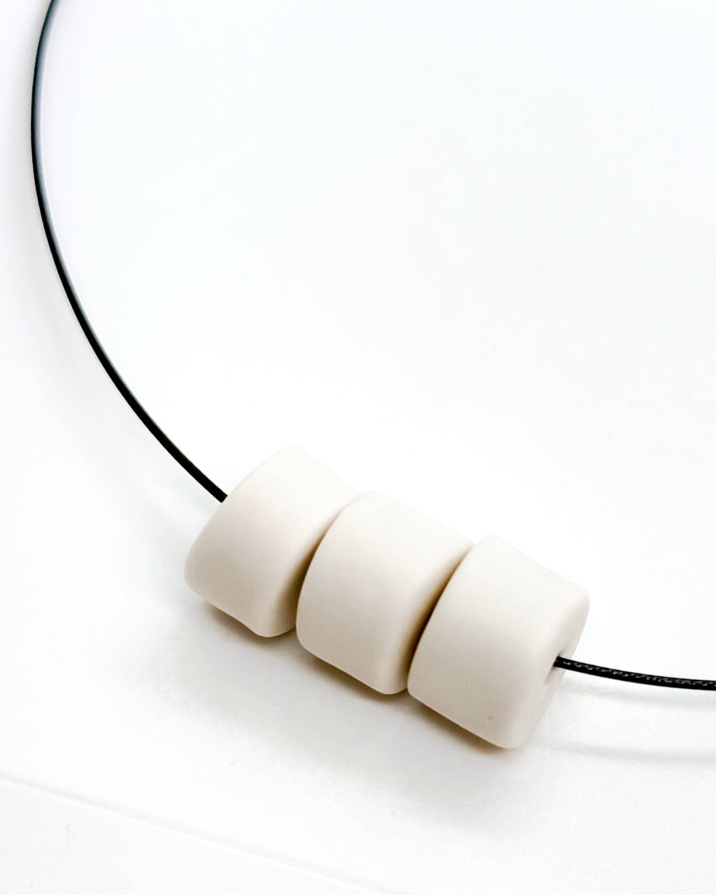 matte porcelain - Wholesale Beaded/Pearl Necklace - the BLOCK BEAD necklace | natural porcelain2
