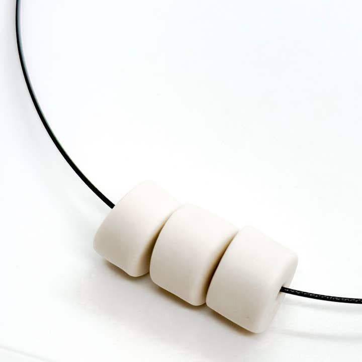 matte porcelain - Wholesale Beaded/Pearl Necklace - the BLOCK BEAD necklace | natural porcelain2