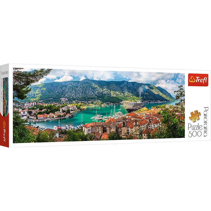 500 Piece Panorama Trefl Jigsaw Puzzles, Kotor, Montenegro for wholesale by TREFL by Bridge Toys