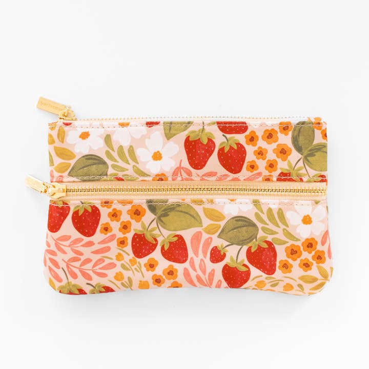 Strawberry Patch Pencil Pouch for wholesale by Elyse Breanne Design