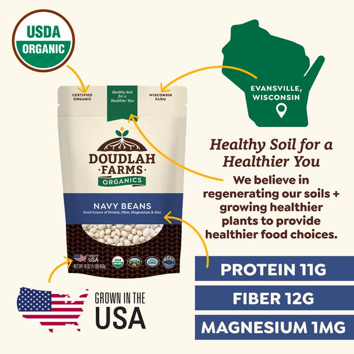 Doudlah Farms Organics - Wholesale Beans - Organic Navy Beans