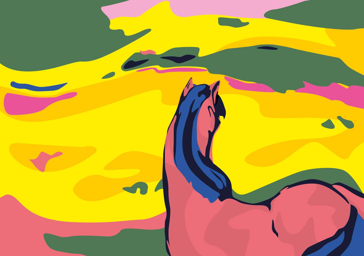 nobis design – Postal por atacado – Postal - Arte de Museu - Cavalo em uma Paisagem, 1910, Marc0