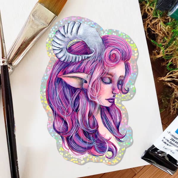 Adesivo zodiacale Ram, adesivi fustellati, adesivo in vinile per la vendita all'ingrosso da parte di Victoria Virginia