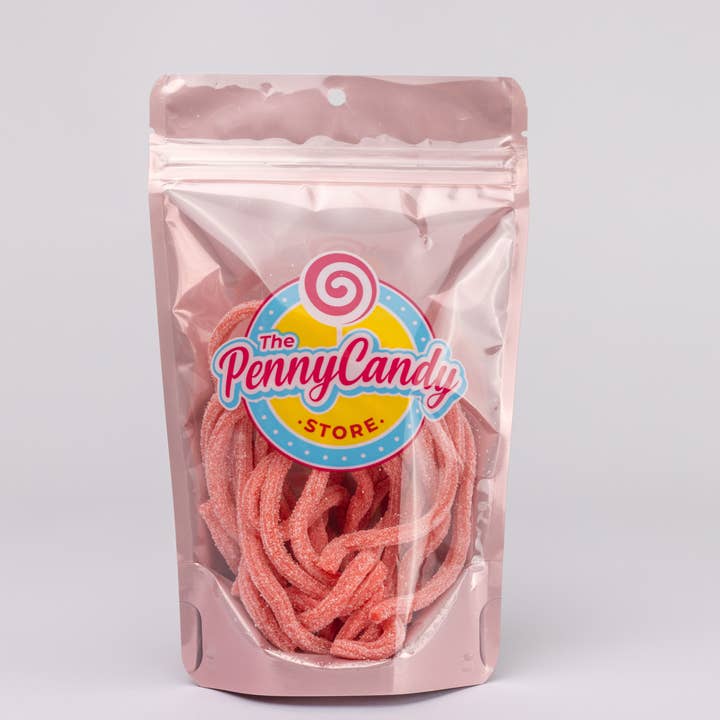 The Penny Candy Store - Wholesale Gummy - Pink Lemonade Sour Straws - Rose Gold Packaging