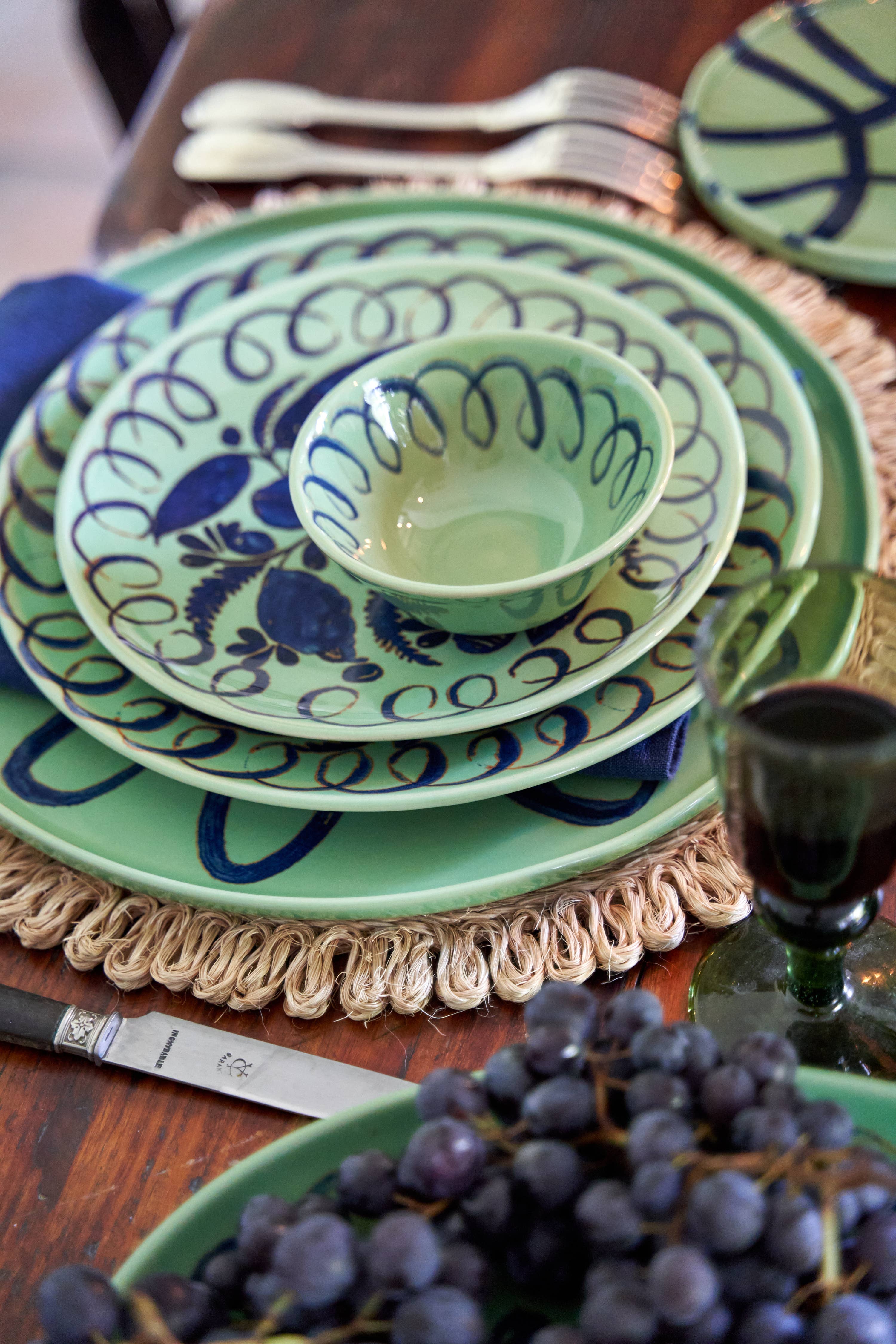 Couleur Nature - Wholesale Bowl - Amalfi Berry Bowl Green - 4.5" Diameter - 6.4 fl oz10