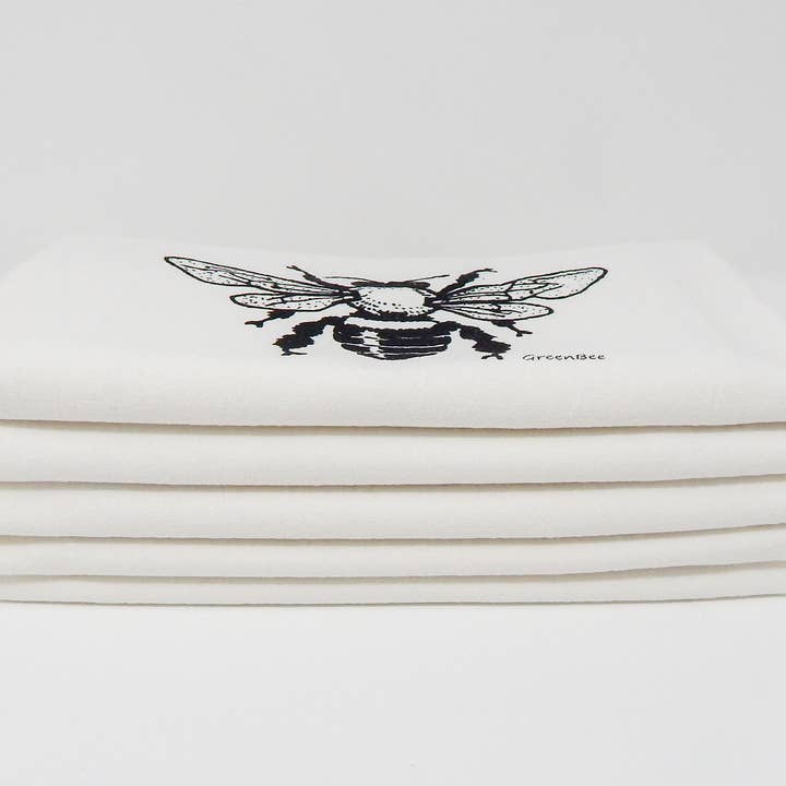 Green Bee Tea Towels - Wholesale Tea Towel - Ride Broom Dish Towel | Tea Towels | Halloween Dish Towels