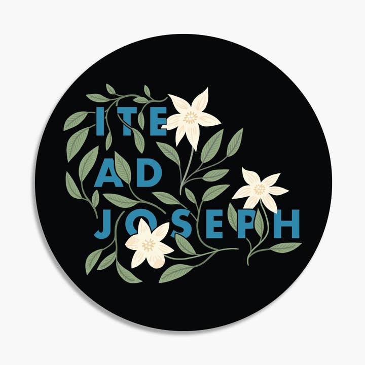 Ite Ad Joseph Vinyl Sticker for wholesale by Gratia Design Co.