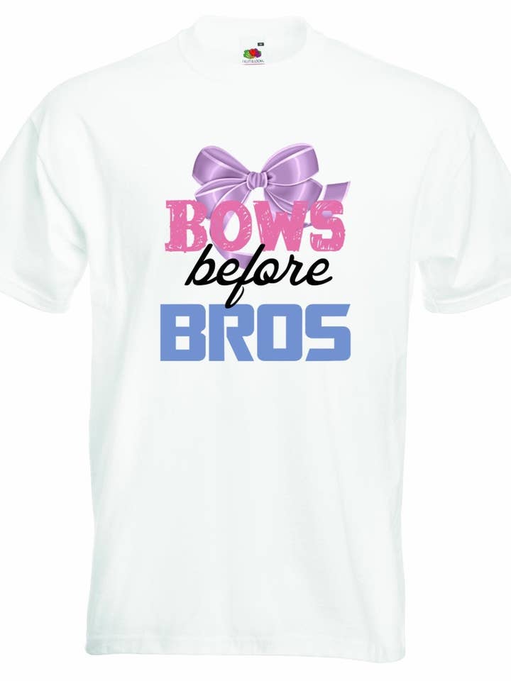 Bows Before Bros Baby T-shirt for wholesale by Little Ratbag