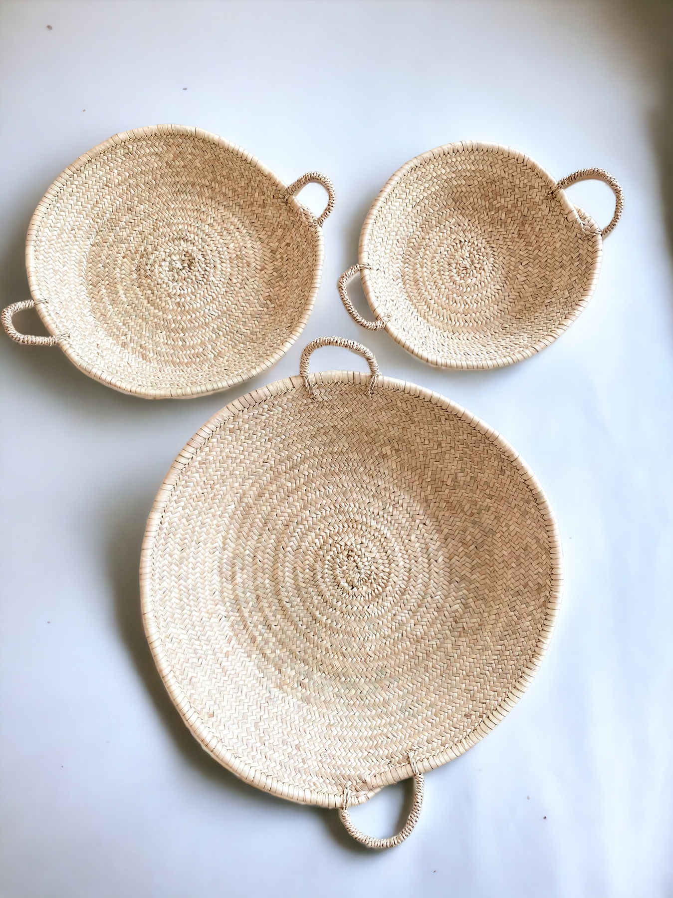 HandmadeBestSeller – Großhandel Dekorative Platte/Teller/Schüssel – Natürlicher Tischkorb, großer handgeflochtener marokkanischer Teller5