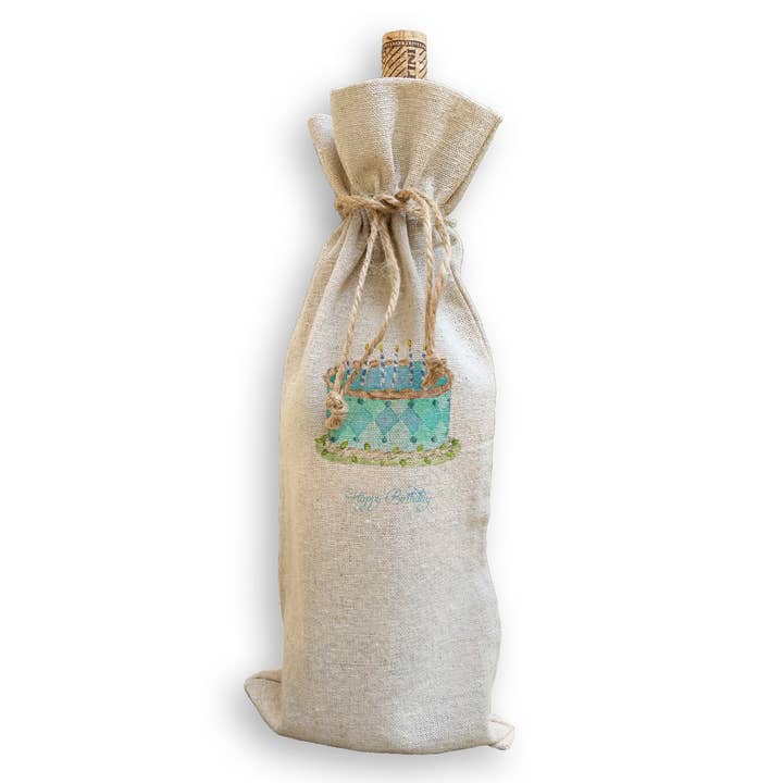 French Graffiti - Wholesale Tea Towel - Blue Birthday Cake