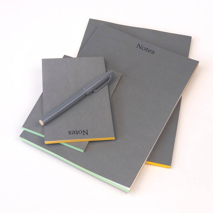 Wms&Co. – wholesale Journal och dagbok – Kolgrå flerfärgade kantade dagböcker och anteckningsböcker0