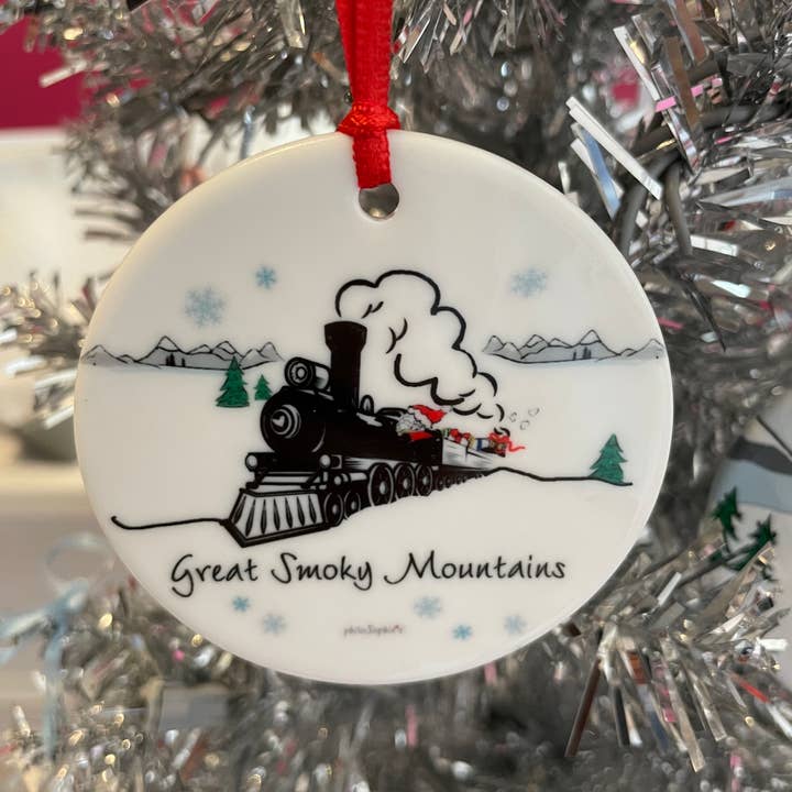 Santa in Steam Engine, Train, Mountains, Locomotive, Museum for wholesale by philoSophie's Stationery & Gifts