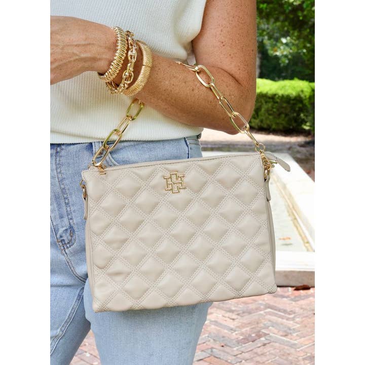 Caroline Hill - Wholesale Crossbody Bag - Women's - Ariana Crossbody NUDE QUILTED DQ