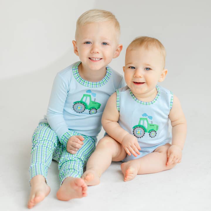 Magnolia Baby - Wholesale Bodysuit (Non-Footed) - Baby - Tractor Tales Applique Bubble