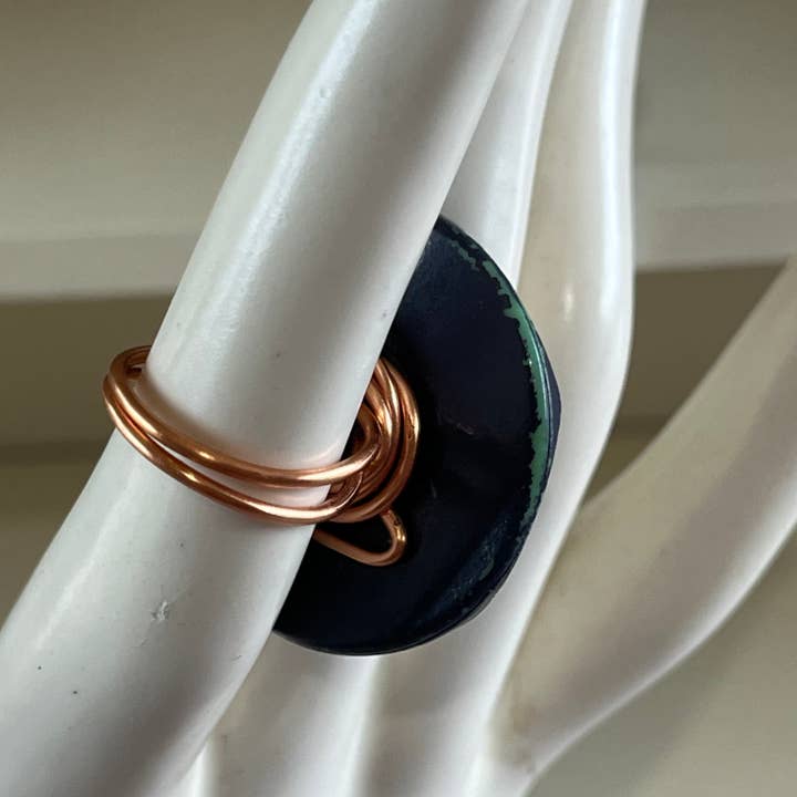 Open Window Studios - Wholesale Cocktail/Statement Ring - Vintage Button Ring Assortment Sized Band sizes 5-93